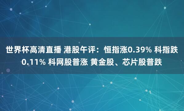 世界杯高清直播 港股午评：恒指涨0.39% 科指跌0.11% 科网股普涨 黄金股、芯片股普跌