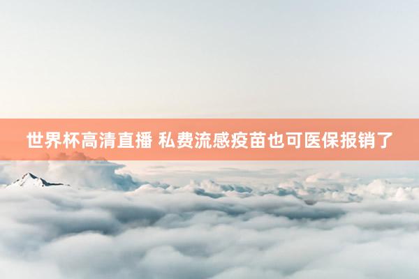 世界杯高清直播 私费流感疫苗也可医保报销了