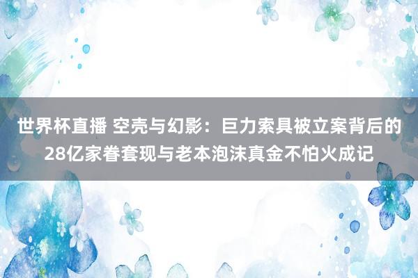 世界杯直播 空壳与幻影：巨力索具被立案背后的28亿家眷套现与老本泡沫真金不怕火成记