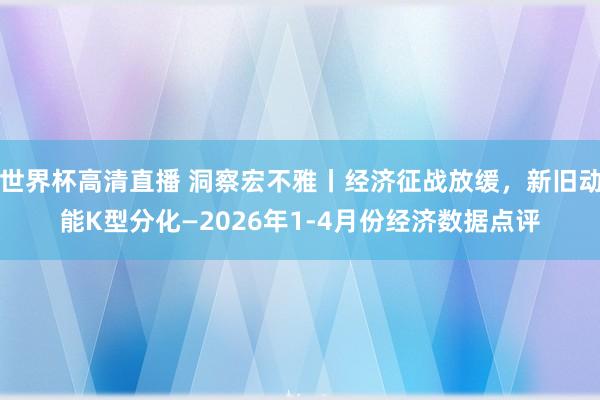 世界杯高清直播 洞察宏不雅丨经济征战放缓,新旧动能K型分化—2026年1-4月份经济数据点评