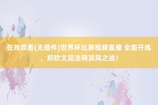在线观看(无插件)世界杯比赛视频直播 全面开练,郑钦文迎法网顶风之战!