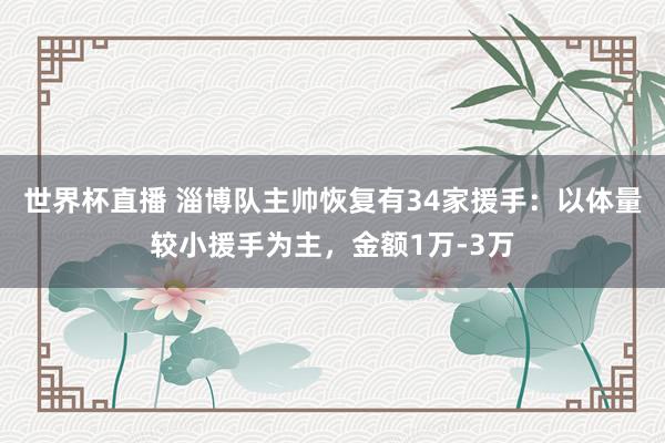 世界杯直播 淄博队主帅恢复有34家援手：以体量较小援手为主，金额1万-3万