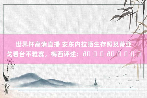 世界杯高清直播 安东内拉晒生存照及蒂亚戈看台不雅赛，梅西评述：😍😍❤️