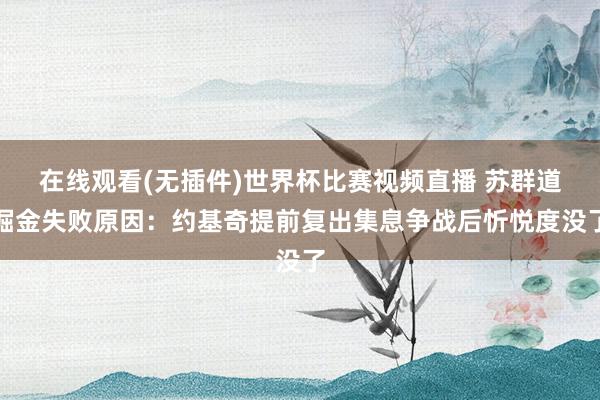 在线观看(无插件)世界杯比赛视频直播 苏群道掘金失败原因：约基奇提前复出集息争战后忻悦度没了