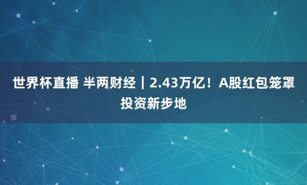 世界杯直播 半两财经|2.43万亿!A股红包笼罩投资新步地