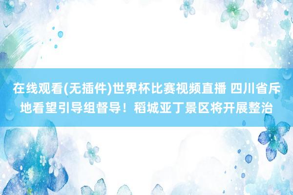 在线观看(无插件)世界杯比赛视频直播 四川省斥地看望引导组督导!稻城亚丁景区将开展整治