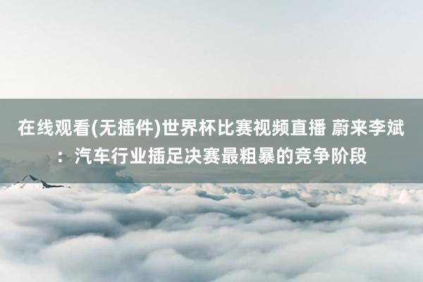 在线观看(无插件)世界杯比赛视频直播 蔚来李斌:汽车行业插足决赛最粗暴的竞争阶段