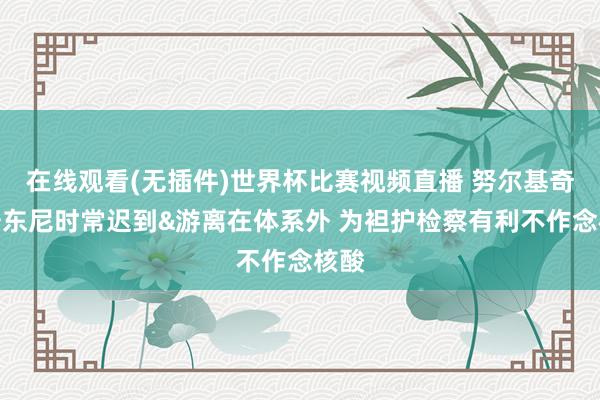 在线观看(无插件)世界杯比赛视频直播 努尔基奇:安东尼时常迟到&游离在体系外 为袒护检察有利不作念核酸