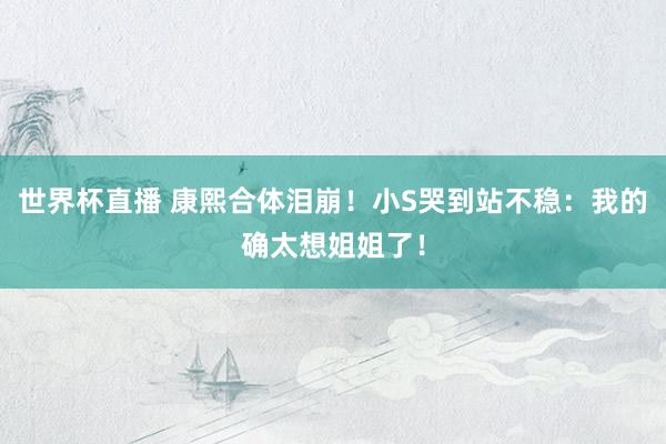 世界杯直播 康熙合体泪崩！小S哭到站不稳：我的确太想姐姐了！