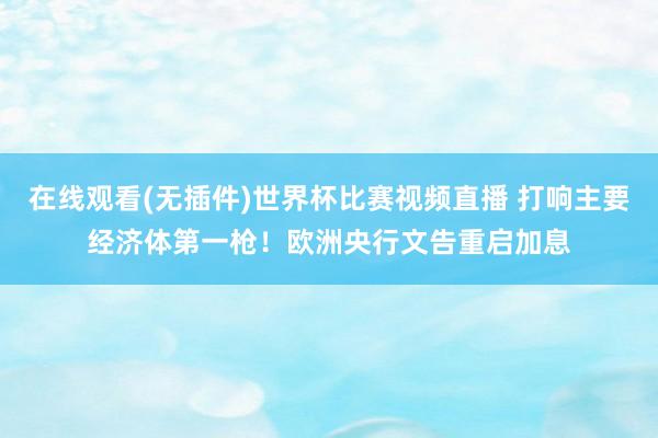 在线观看(无插件)世界杯比赛视频直播 打响主要经济体第一枪!欧洲央行文告重启加息