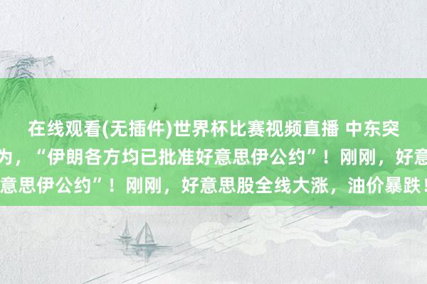 在线观看(无插件)世界杯比赛视频直播 中东突变!特朗普取消打击作为,“伊朗各方均已批准好意思伊公约”!刚刚,好意思股全线大涨,油价暴跌!