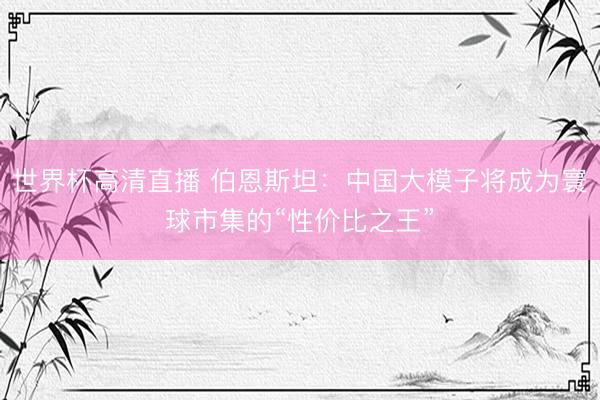 世界杯高清直播 伯恩斯坦:中国大模子将成为寰球市集的“性价比之王”